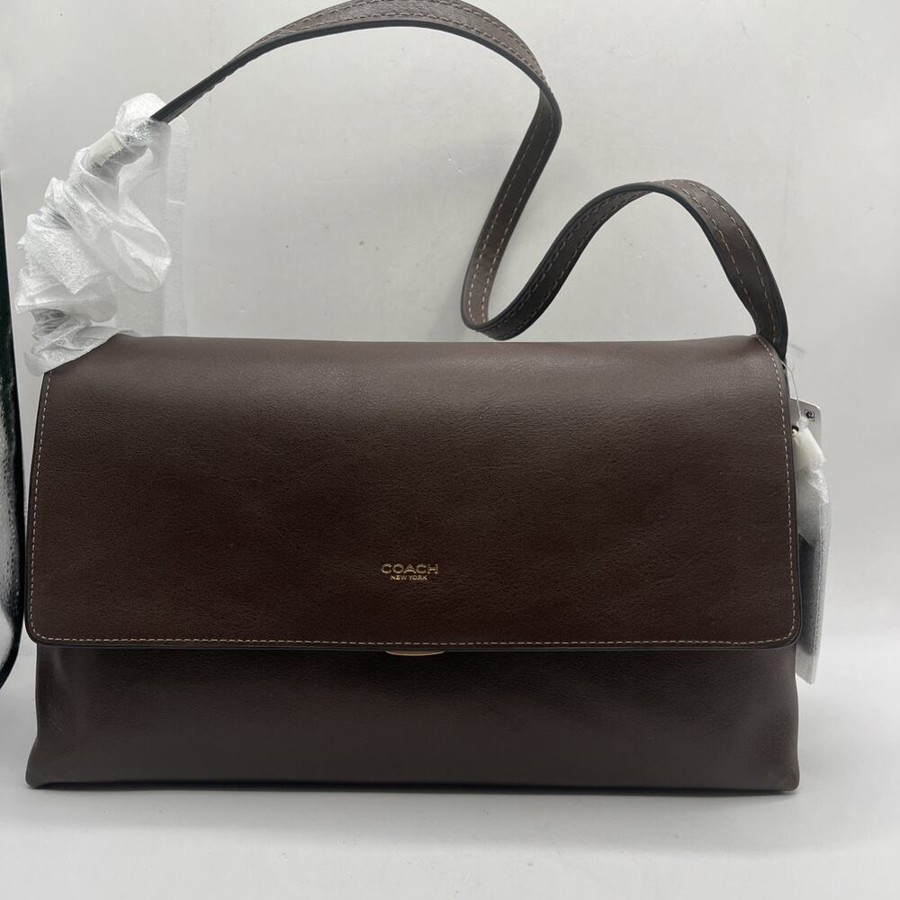 COACH CDS58 Chelsea Shoulder Bag 30 Leather Maple Brown Brass Hardware NWT